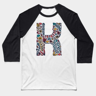 Tropical Letter K Baseball T-Shirt